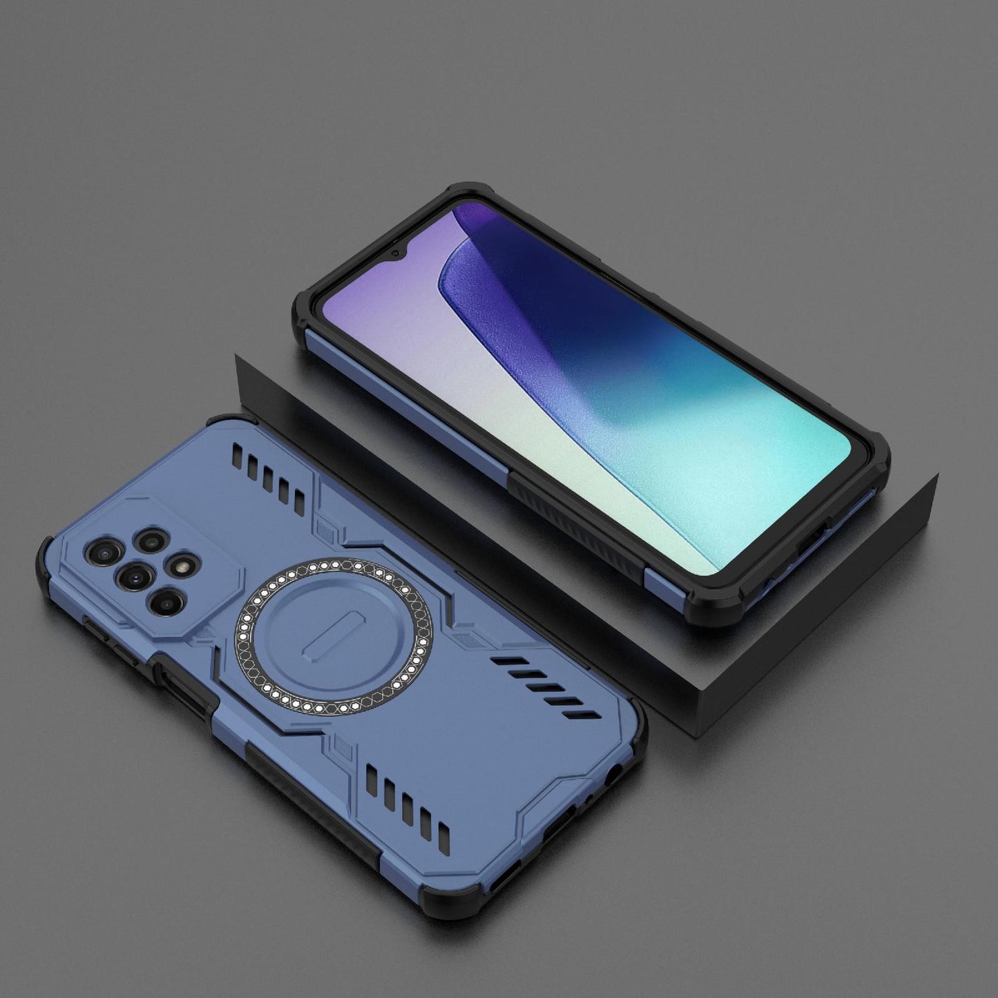 Samsung Galaxy A23 Butterfly Armor MagSafe Magnetic Ring Shockproof Protective Phone Case with Stand
