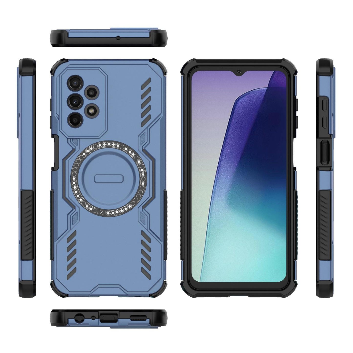Samsung Galaxy A23 Butterfly Armor MagSafe Magnetic Ring Shockproof Protective Phone Case with Stand