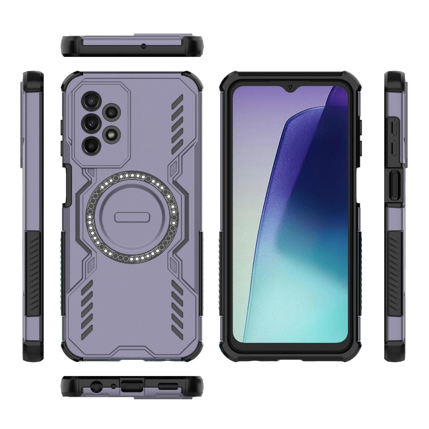 Samsung Galaxy A23 Butterfly Armor MagSafe Magnetic Ring Shockproof Protective Phone Case with Stand