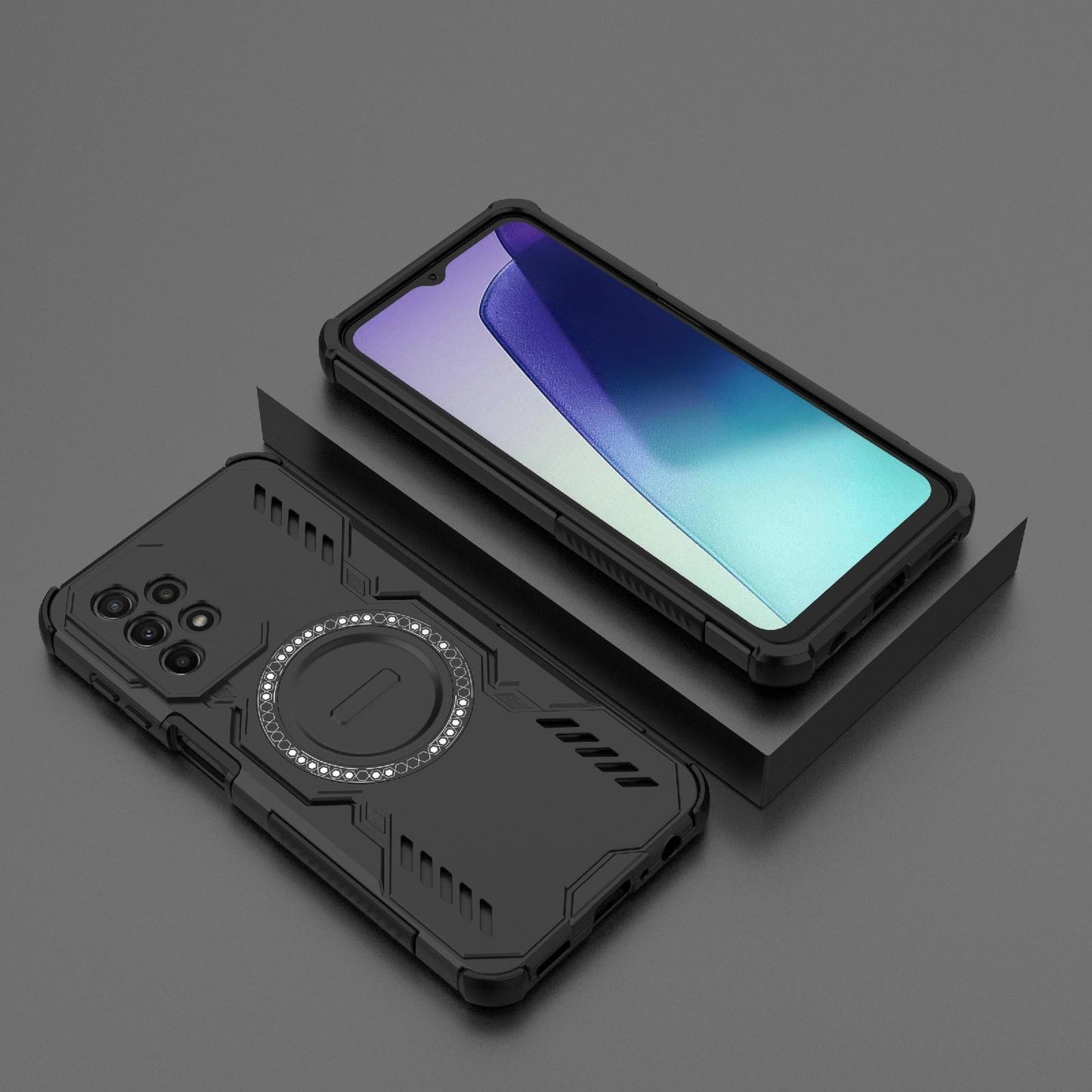 Samsung Galaxy A23 Butterfly Armor MagSafe Magnetic Ring Shockproof Protective Phone Case with Stand