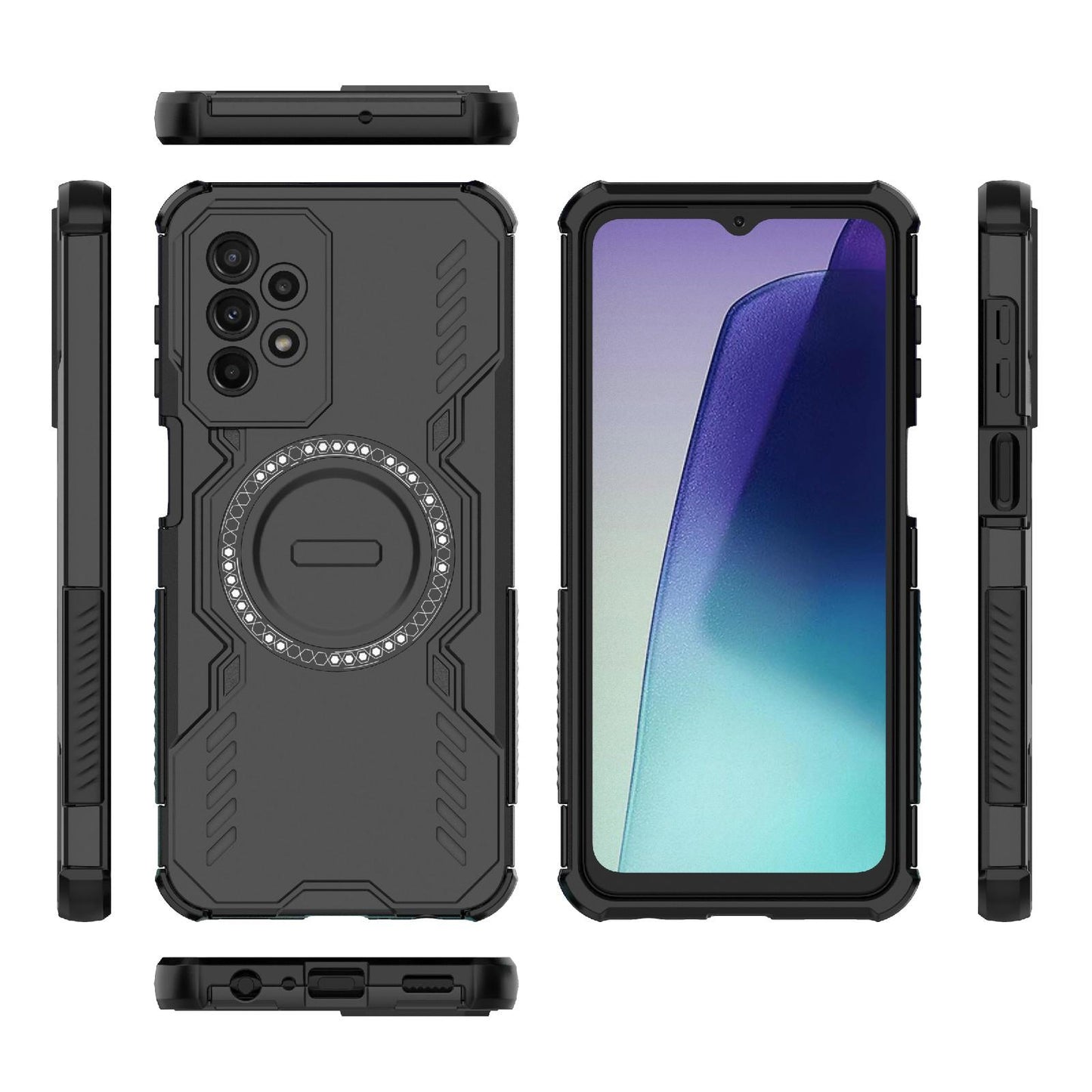 Samsung Galaxy A23 Butterfly Armor MagSafe Magnetic Ring Shockproof Protective Phone Case with Stand