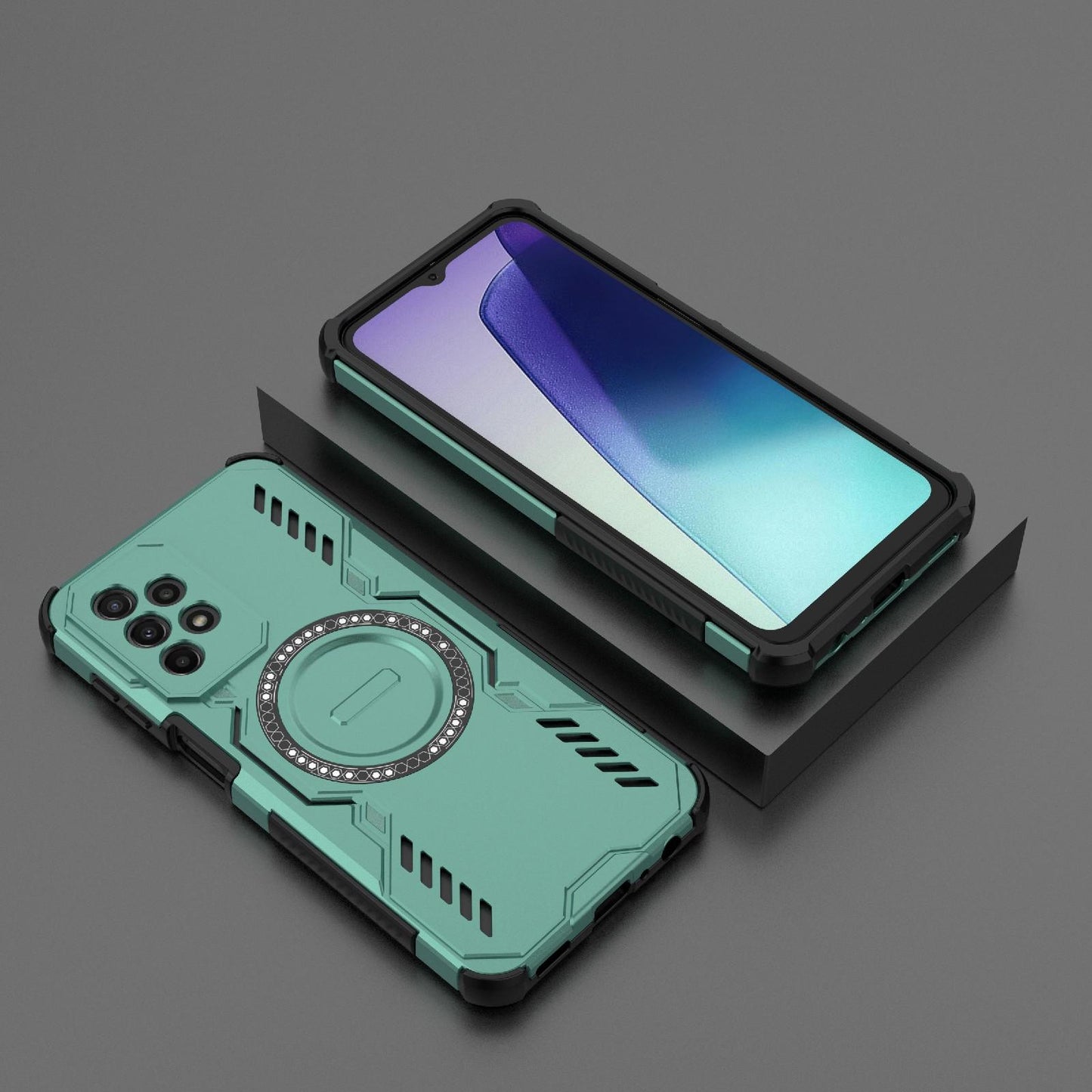 Samsung Galaxy A23 Butterfly Armor MagSafe Magnetic Ring Shockproof Protective Phone Case with Stand