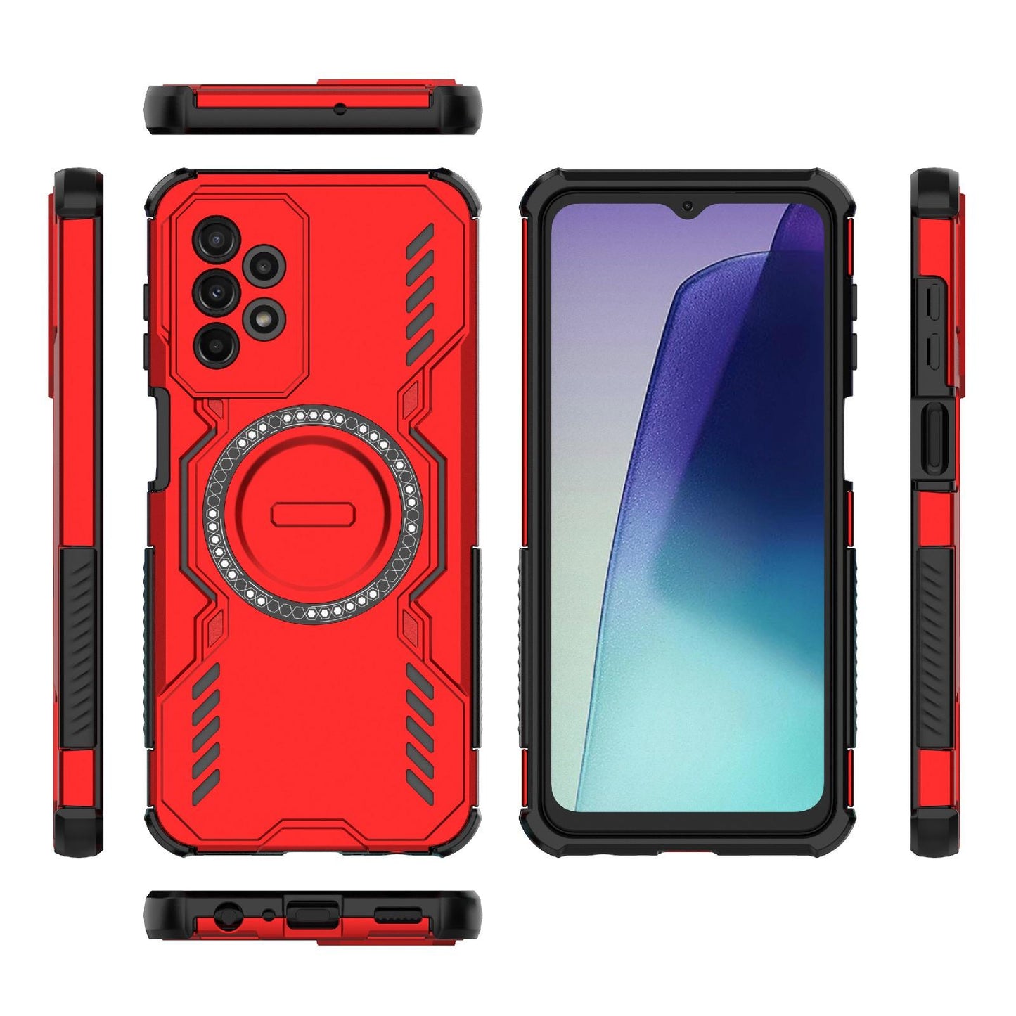 Samsung Galaxy A23 Butterfly Armor MagSafe Magnetic Ring Shockproof Protective Phone Case with Stand