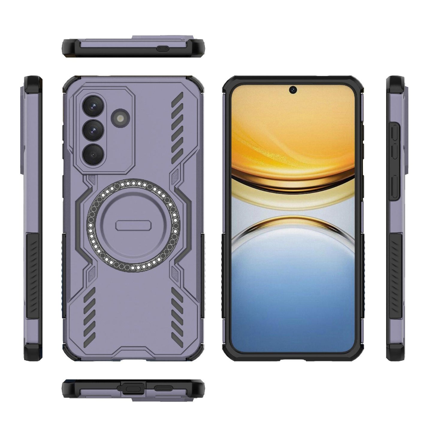 Samsung Galaxy A57 5G Butterfly Armor MagSafe Magnetic Ring Shockproof Protective Phone Case with Stand