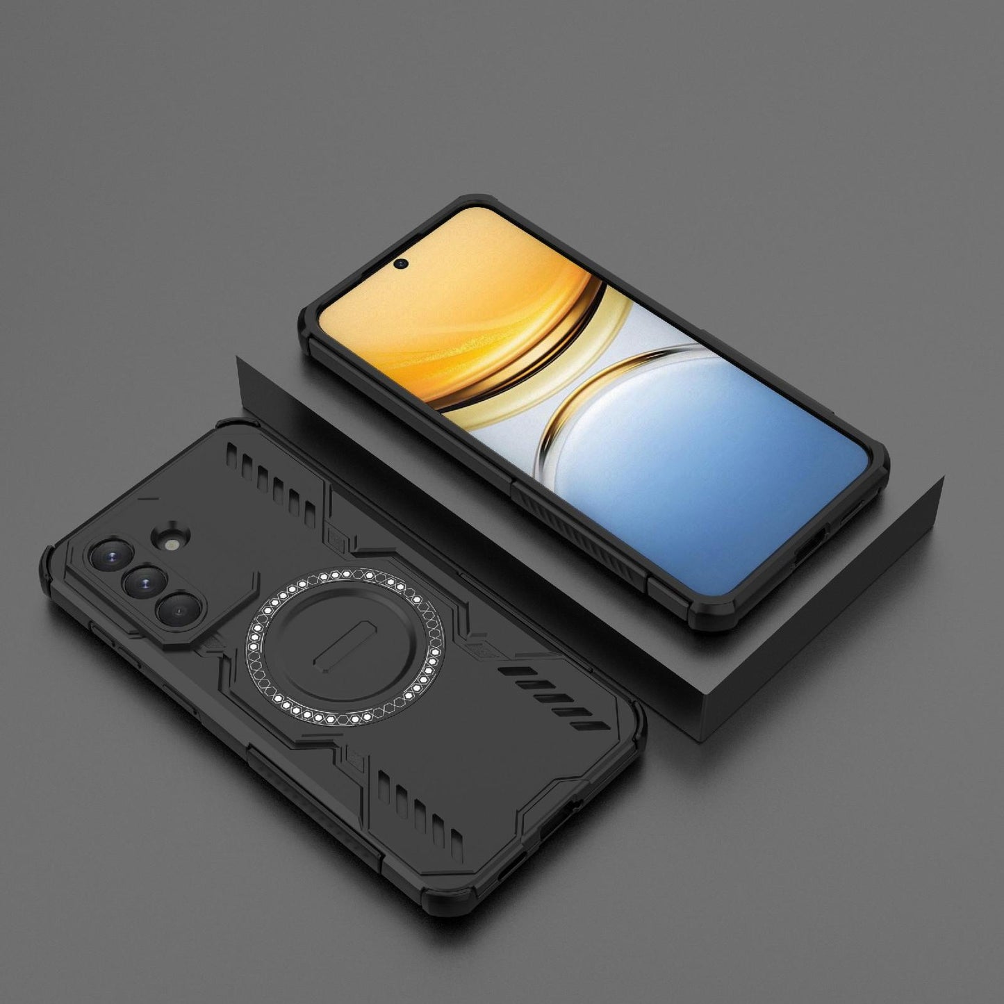Samsung Galaxy A57 5G Butterfly Armor MagSafe Magnetic Ring Shockproof Protective Phone Case with Stand