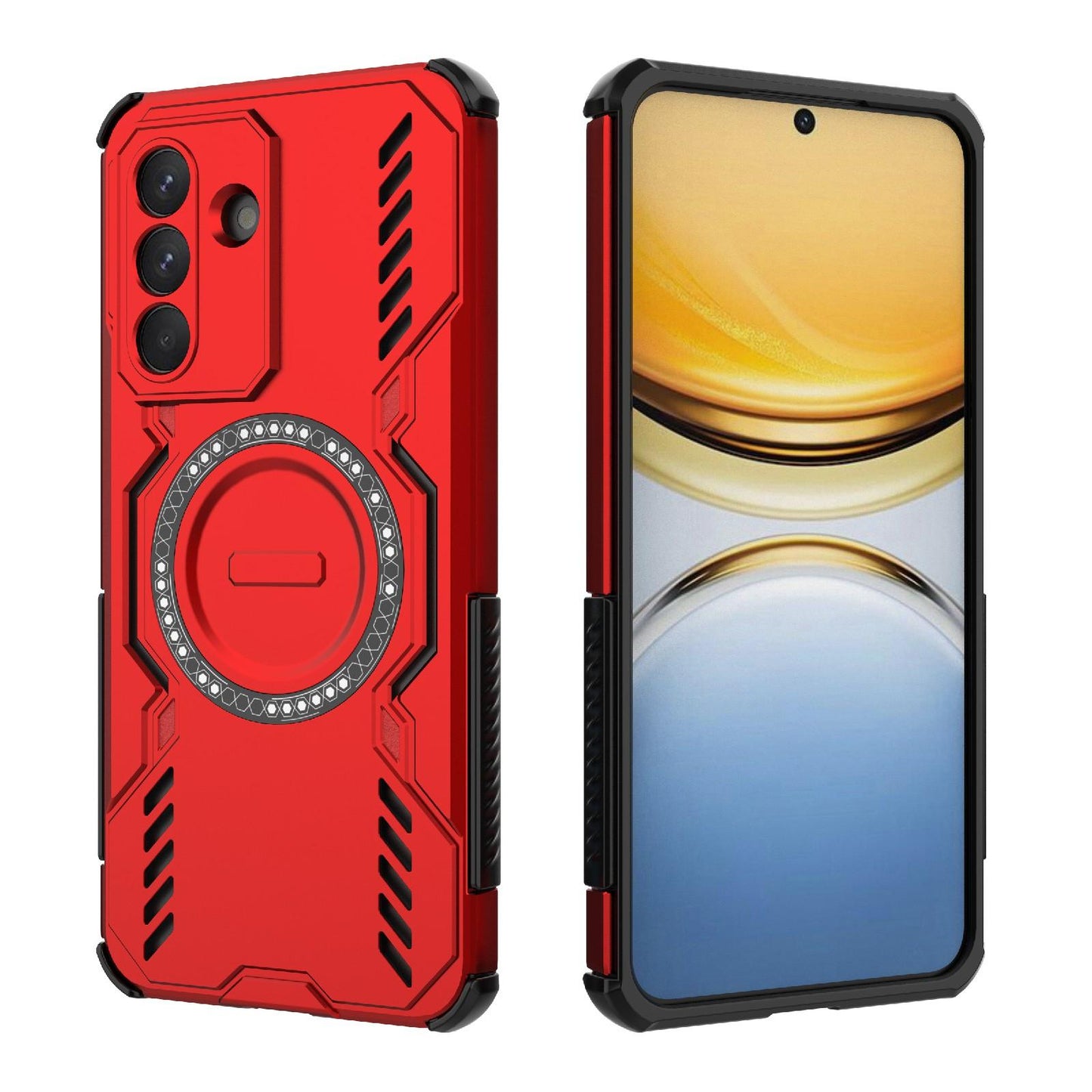 Samsung Galaxy A57 5G Butterfly Armor MagSafe Magnetic Ring Shockproof Protective Phone Case with Stand