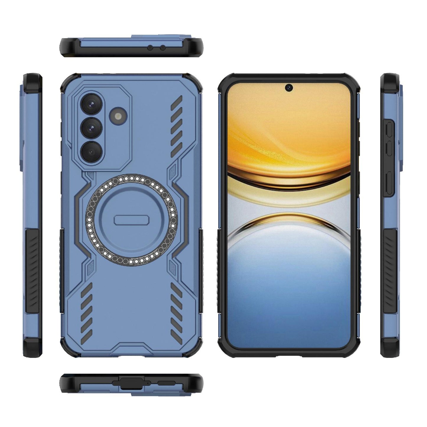 Samsung Galaxy A37 5G Butterfly Armor MagSafe Magnetic Ring Shockproof Protective Phone Case with Stand