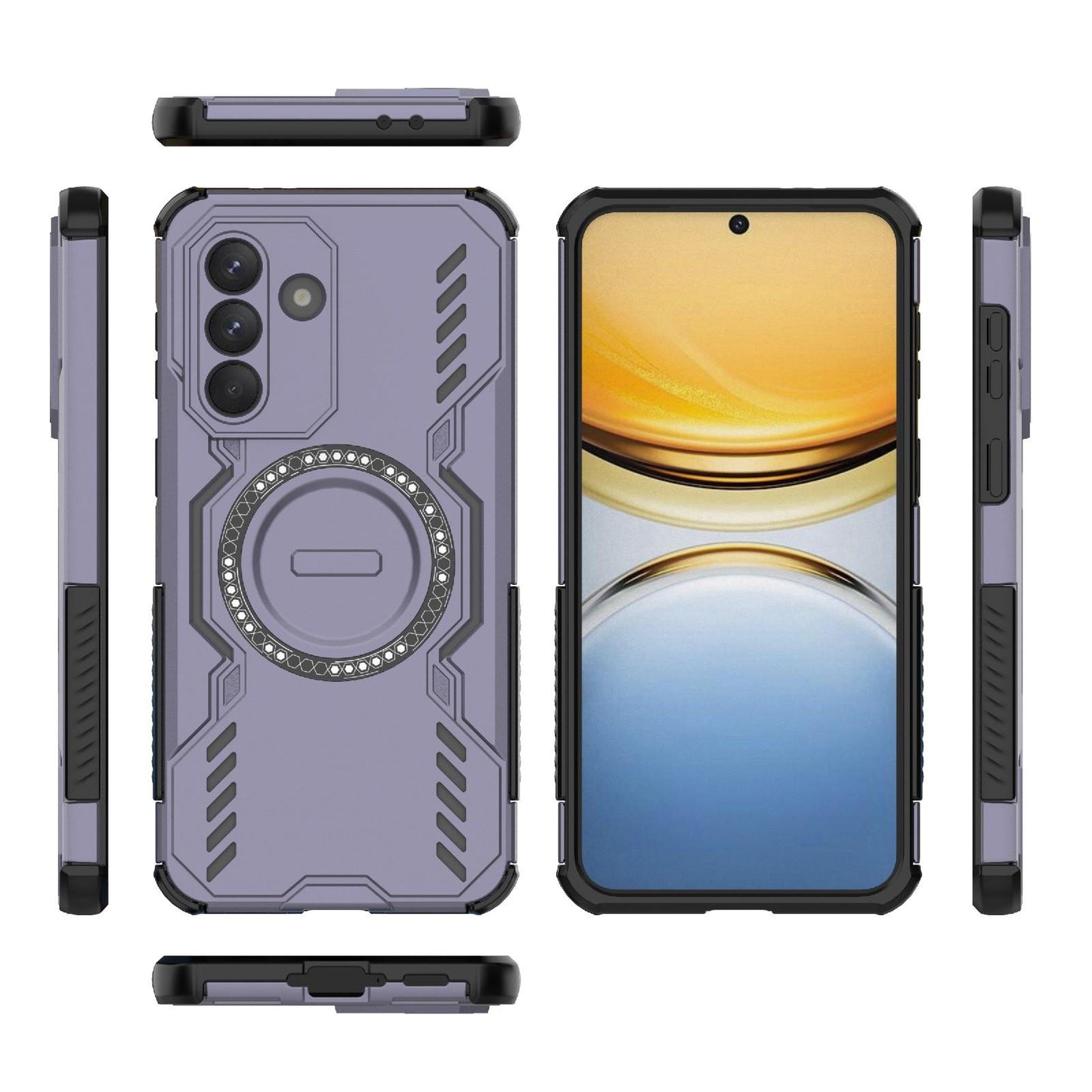 Samsung Galaxy A37 5G Butterfly Armor MagSafe Magnetic Ring Shockproof Protective Phone Case with Stand