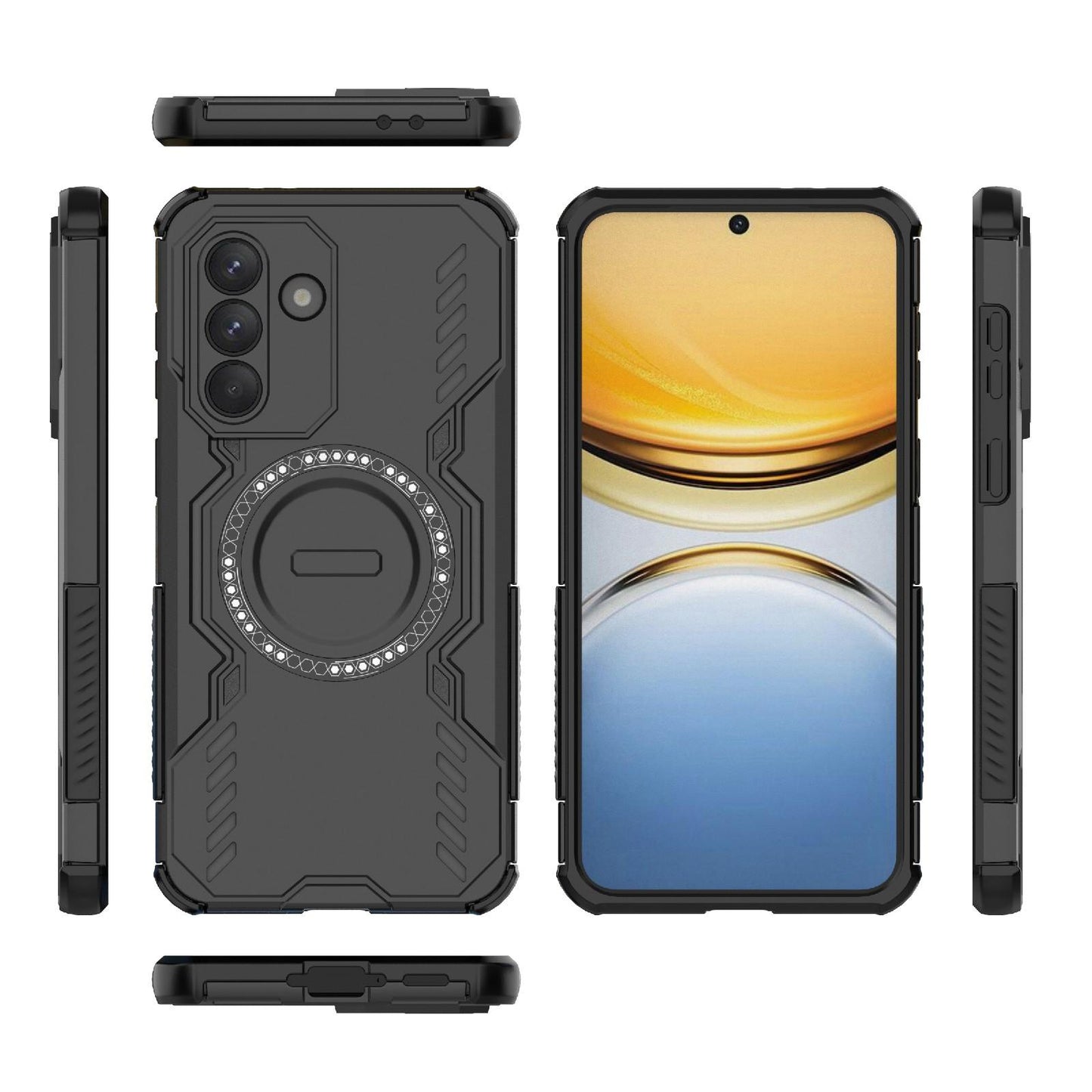 Samsung Galaxy A37 5G Butterfly Armor MagSafe Magnetic Ring Shockproof Protective Phone Case with Stand