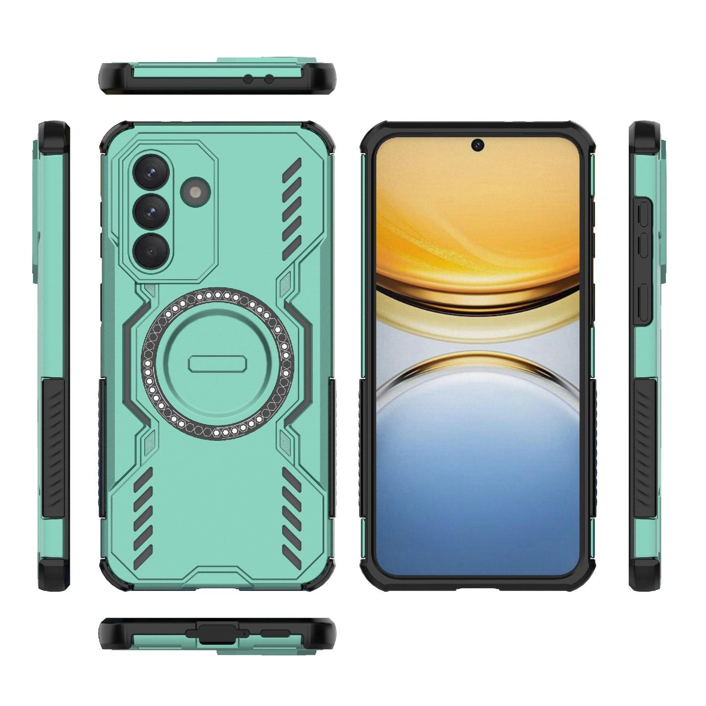Samsung Galaxy A37 5G Butterfly Armor MagSafe Magnetic Ring Shockproof Protective Phone Case with Stand