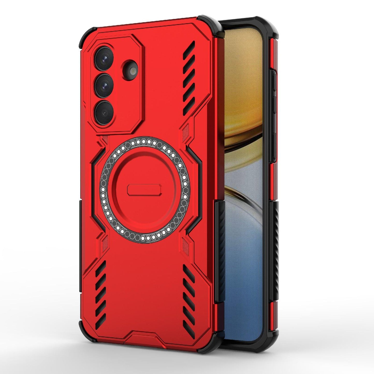 Samsung Galaxy A37 5G Butterfly Armor MagSafe Magnetic Ring Shockproof Protective Phone Case with Stand