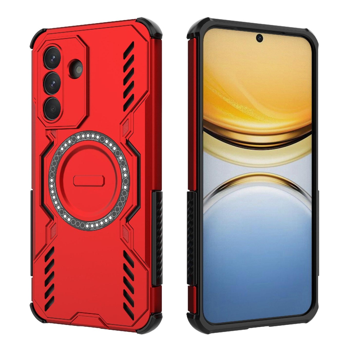 Samsung Galaxy A37 5G Butterfly Armor MagSafe Magnetic Ring Shockproof Protective Phone Case with Stand