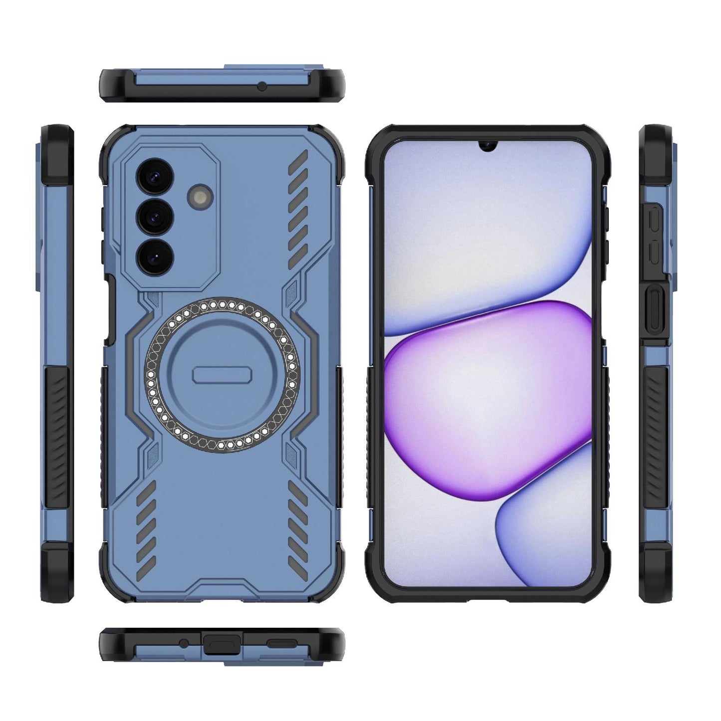 Samsung Galaxy A27 5G Butterfly Armor MagSafe Magnetic Ring Shockproof Protective Phone Case with Stand