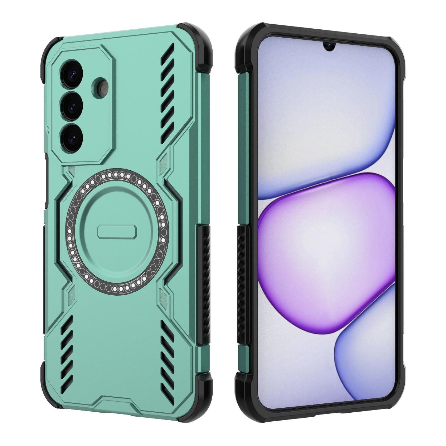 Samsung Galaxy A27 5G Butterfly Armor MagSafe Magnetic Ring Shockproof Protective Phone Case with Stand