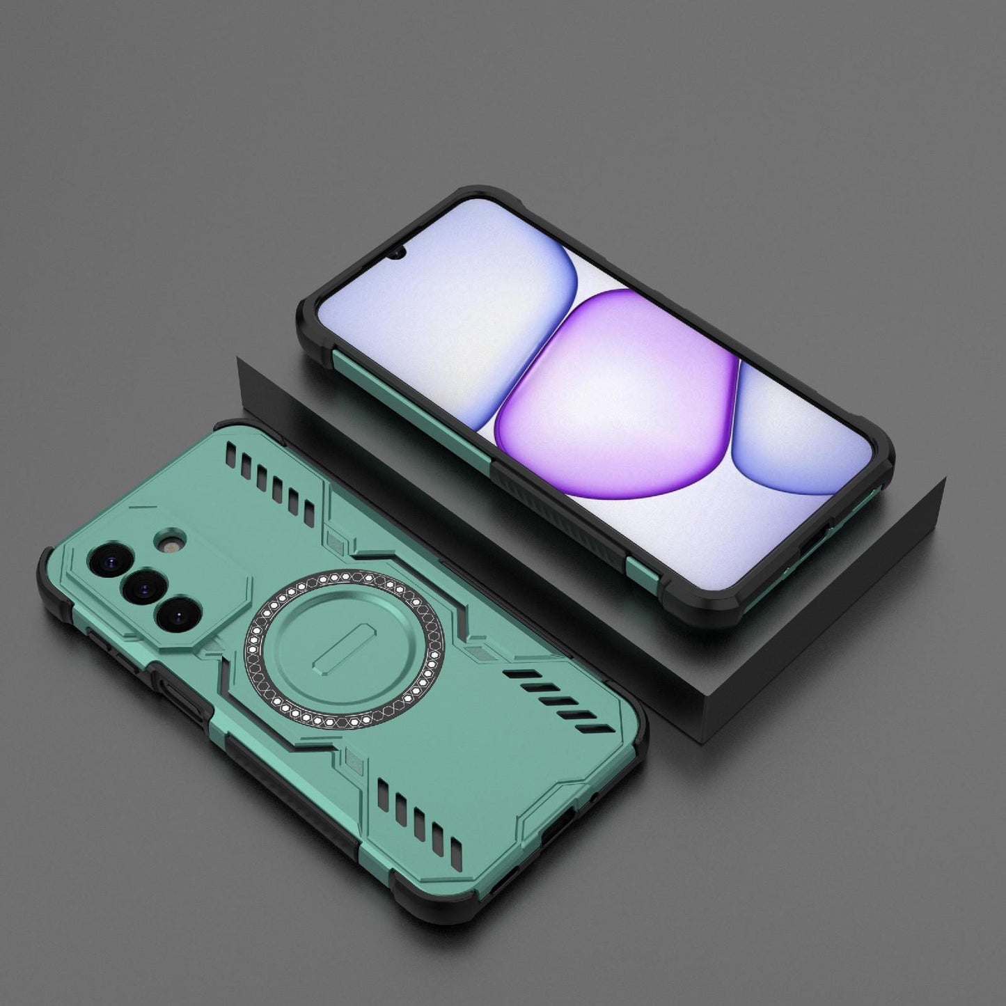 Samsung Galaxy A27 5G Butterfly Armor MagSafe Magnetic Ring Shockproof Protective Phone Case with Stand