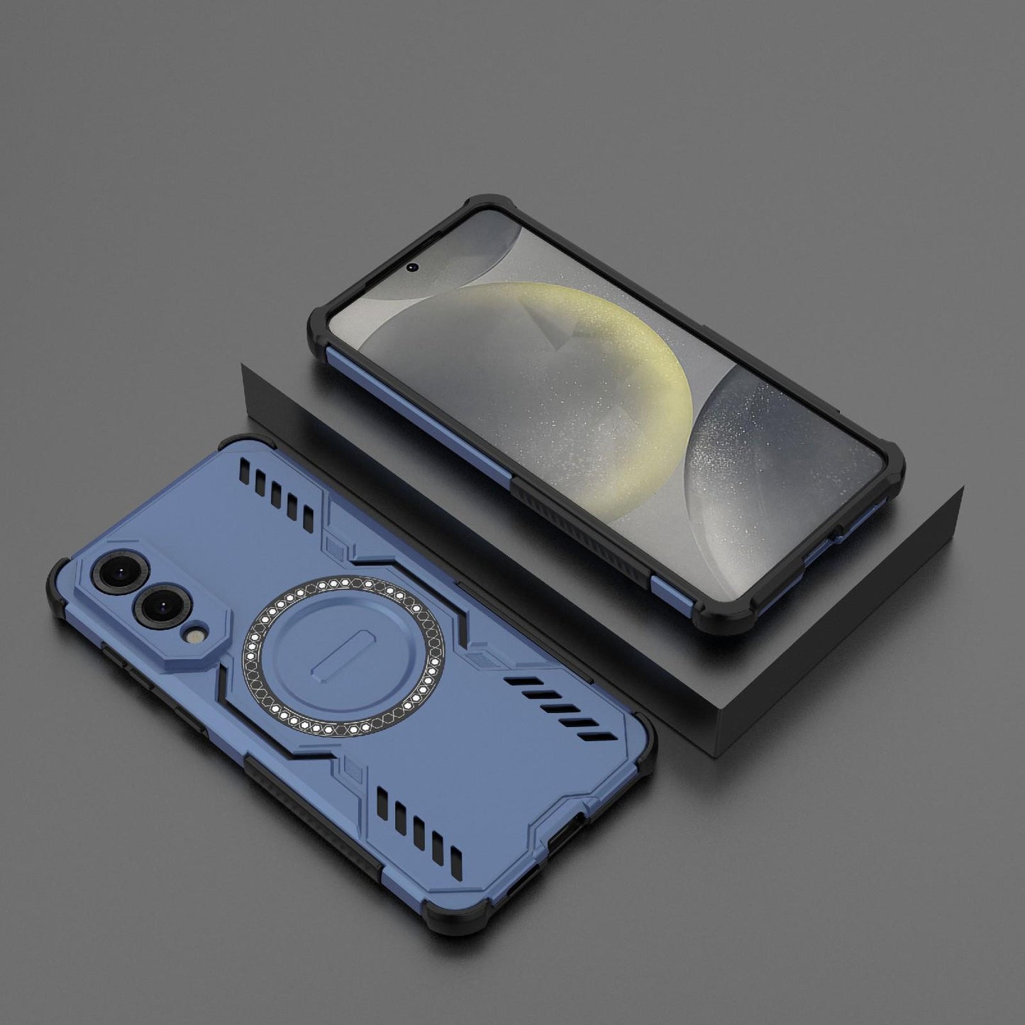 Samsung Galaxy S25 Edge 5G Butterfly Armor MagSafe Magnetic Ring Shockproof Protective Phone Case with Stand