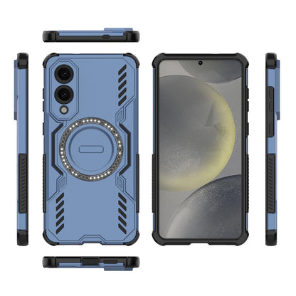 Samsung Galaxy S25 Edge 5G Butterfly Armor MagSafe Magnetic Ring Shockproof Protective Phone Case with Stand