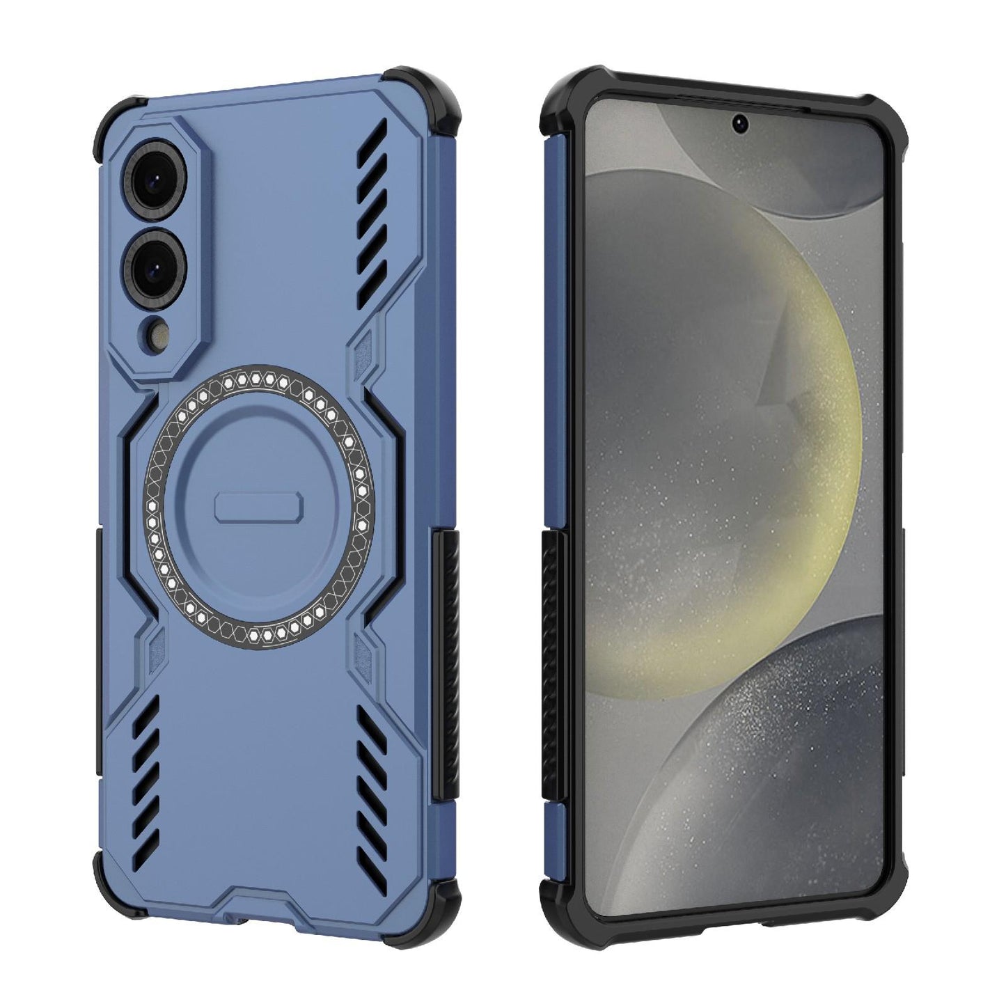 Samsung Galaxy S25 Edge 5G Butterfly Armor MagSafe Magnetic Ring Shockproof Protective Phone Case with Stand