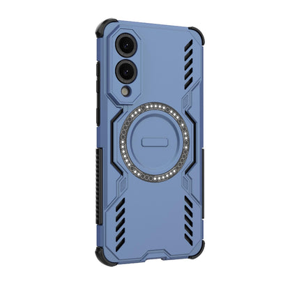 Samsung Galaxy S25 Edge 5G Butterfly Armor MagSafe Magnetic Ring Shockproof Protective Phone Case with Stand