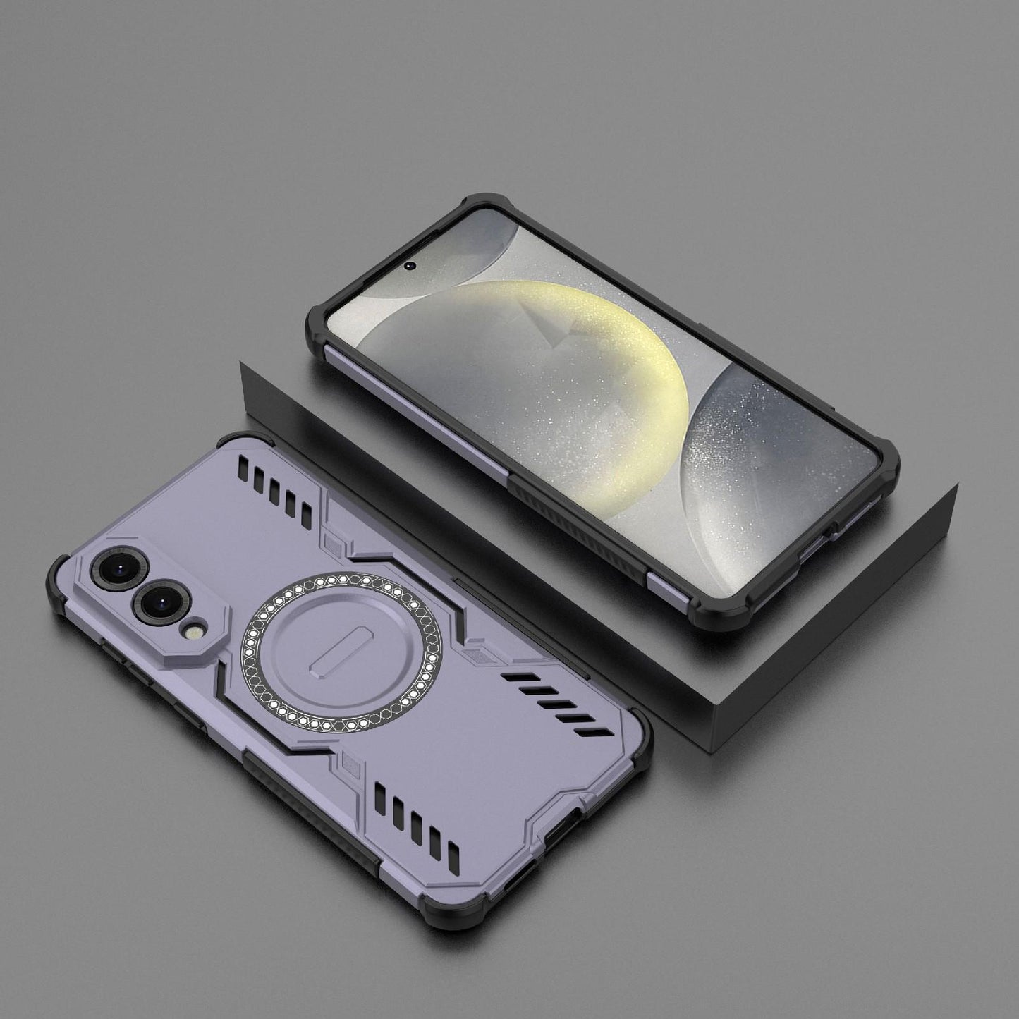 Samsung Galaxy S25 Edge 5G Butterfly Armor MagSafe Magnetic Ring Shockproof Protective Phone Case with Stand