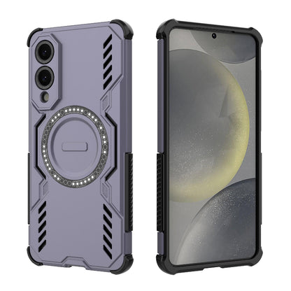 Samsung Galaxy S25 Edge 5G Butterfly Armor MagSafe Magnetic Ring Shockproof Protective Phone Case with Stand