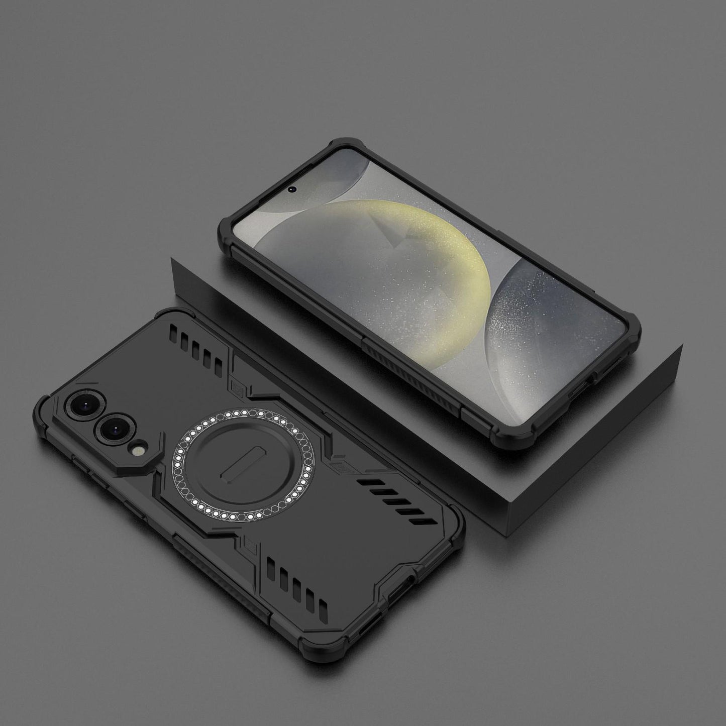 Samsung Galaxy S25 Edge 5G Butterfly Armor MagSafe Magnetic Ring Shockproof Protective Phone Case with Stand
