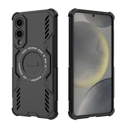 Samsung Galaxy S25 Edge 5G Butterfly Armor MagSafe Magnetic Ring Shockproof Protective Phone Case with Stand