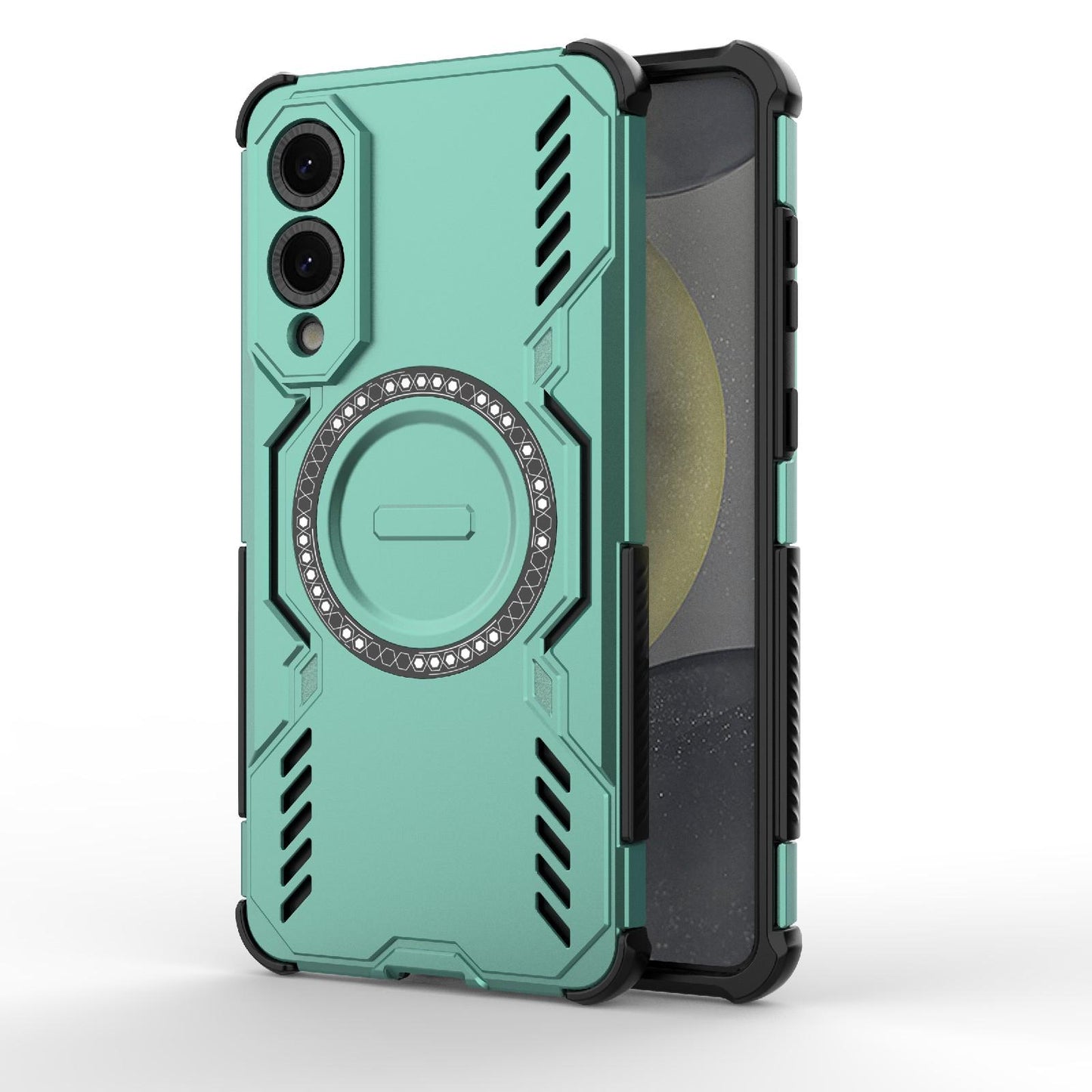 Samsung Galaxy S25 Edge 5G Butterfly Armor MagSafe Magnetic Ring Shockproof Protective Phone Case with Stand