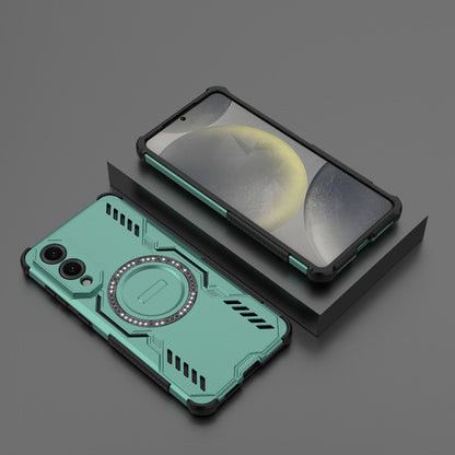 Samsung Galaxy S25 Edge 5G Butterfly Armor MagSafe Magnetic Ring Shockproof Protective Phone Case with Stand