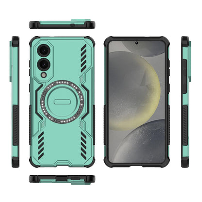 Samsung Galaxy S25 Edge 5G Butterfly Armor MagSafe Magnetic Ring Shockproof Protective Phone Case with Stand