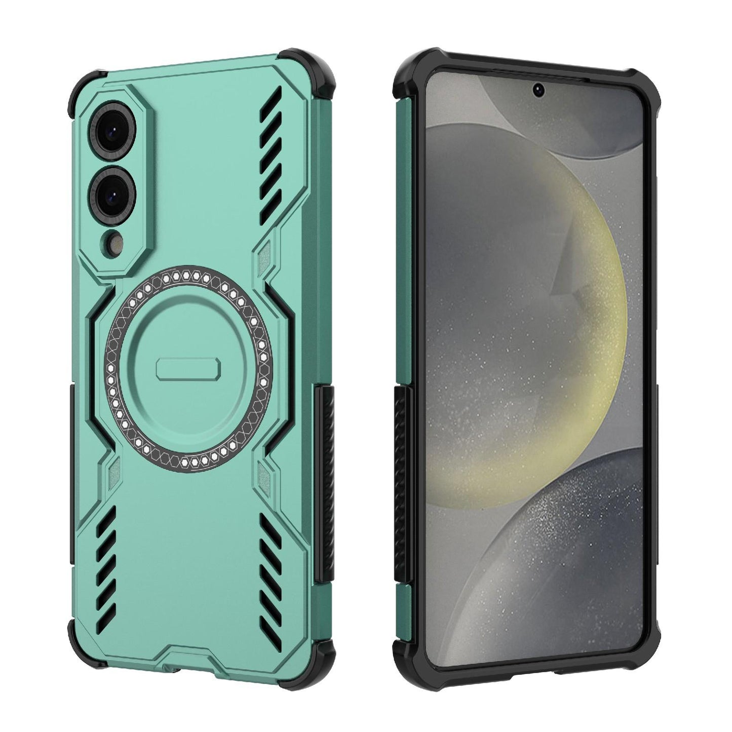 Samsung Galaxy S25 Edge 5G Butterfly Armor MagSafe Magnetic Ring Shockproof Protective Phone Case with Stand