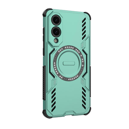 Samsung Galaxy S25 Edge 5G Butterfly Armor MagSafe Magnetic Ring Shockproof Protective Phone Case with Stand