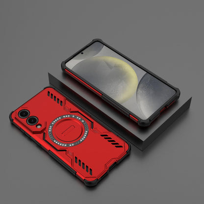 Samsung Galaxy S25 Edge 5G Butterfly Armor MagSafe Magnetic Ring Shockproof Protective Phone Case with Stand