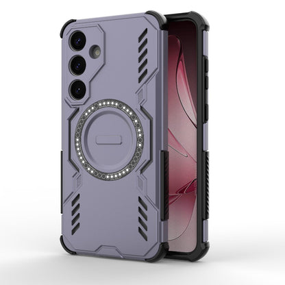 Samsung Galaxy S25 5G Butterfly Armor MagSafe Magnetic Ring Shockproof Protective Phone Case with Stand