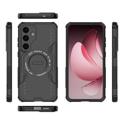 Samsung Galaxy S25 5G Butterfly Armor MagSafe Magnetic Ring Shockproof Protective Phone Case with Stand