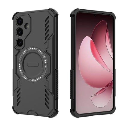 Samsung Galaxy S25 5G Butterfly Armor MagSafe Magnetic Ring Shockproof Protective Phone Case with Stand
