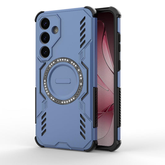 Samsung Galaxy S25+ 5G Butterfly Armor MagSafe Magnetic Ring Shockproof Protective Phone Case with Stand