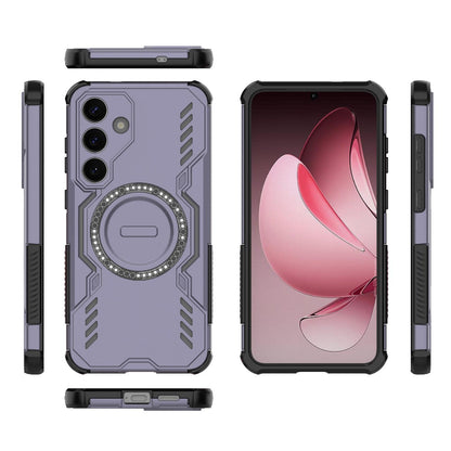 Samsung Galaxy S25+ 5G Butterfly Armor MagSafe Magnetic Ring Shockproof Protective Phone Case with Stand