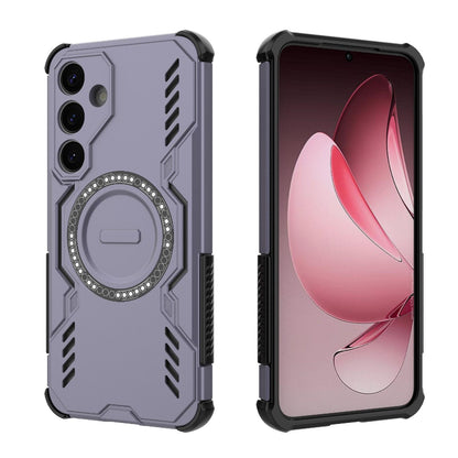 Samsung Galaxy S25+ 5G Butterfly Armor MagSafe Magnetic Ring Shockproof Protective Phone Case with Stand