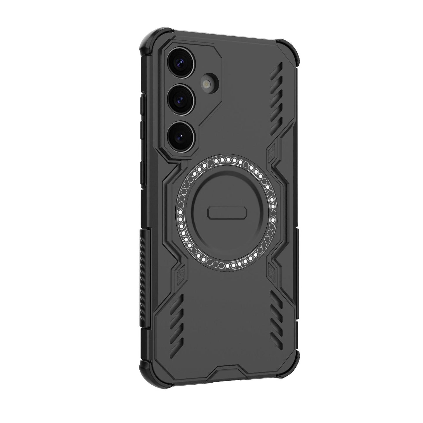 Samsung Galaxy S25+ 5G Butterfly Armor MagSafe Magnetic Ring Shockproof Protective Phone Case with Stand