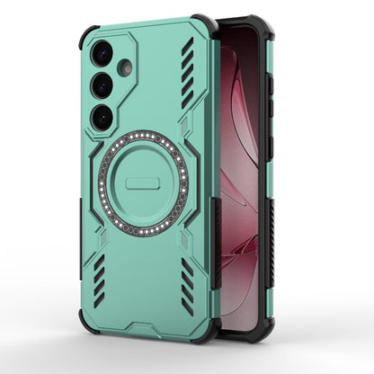 Samsung Galaxy S25+ 5G Butterfly Armor MagSafe Magnetic Ring Shockproof Protective Phone Case with Stand