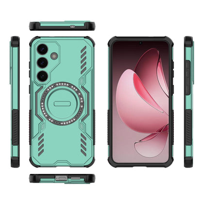 Samsung Galaxy S25+ 5G Butterfly Armor MagSafe Magnetic Ring Shockproof Protective Phone Case with Stand