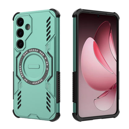 Samsung Galaxy S25+ 5G Butterfly Armor MagSafe Magnetic Ring Shockproof Protective Phone Case with Stand