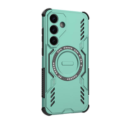 Samsung Galaxy S25+ 5G Butterfly Armor MagSafe Magnetic Ring Shockproof Protective Phone Case with Stand