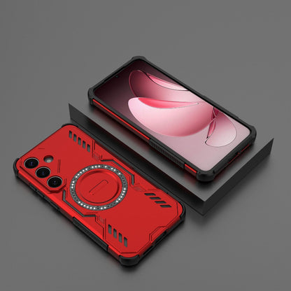 Samsung Galaxy S25+ 5G Butterfly Armor MagSafe Magnetic Ring Shockproof Protective Phone Case with Stand