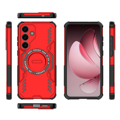 Samsung Galaxy S25+ 5G Butterfly Armor MagSafe Magnetic Ring Shockproof Protective Phone Case with Stand