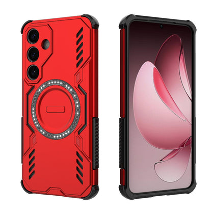 Samsung Galaxy S25+ 5G Butterfly Armor MagSafe Magnetic Ring Shockproof Protective Phone Case with Stand
