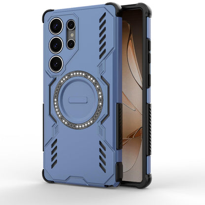 Samsung Galaxy S25 Ultra 5G Butterfly Armor MagSafe Magnetic Ring Shockproof Protective Phone Case with Stand