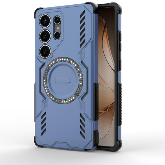 Samsung Galaxy S25 Ultra 5G Butterfly Armor MagSafe Magnetic Ring Shockproof Protective Phone Case with Stand