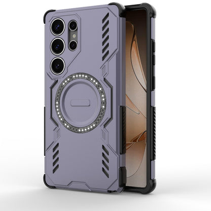 Samsung Galaxy S25 Ultra 5G Butterfly Armor MagSafe Magnetic Ring Shockproof Protective Phone Case with Stand